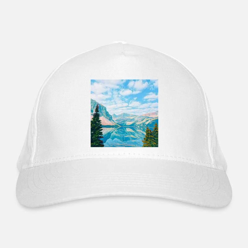 Reflet bleu ciel du lac de montagne Casquette classique bio