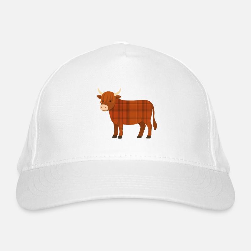 Warm tartan cow Organic Baseball Cap