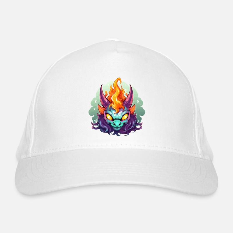 Flame Head Demon Face Organic Baseball Cap