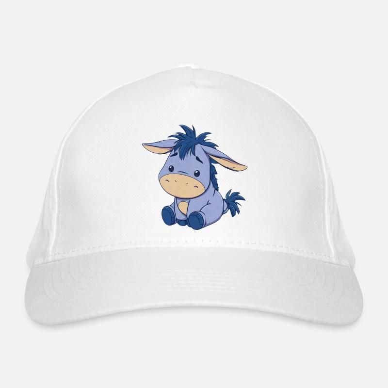 Blue cute Plush Donkey Organic Baseball Cap