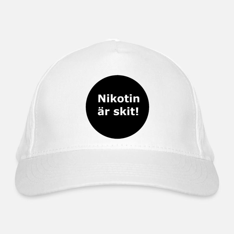 Nicotine is crap(Black circle) Organic Baseball Cap