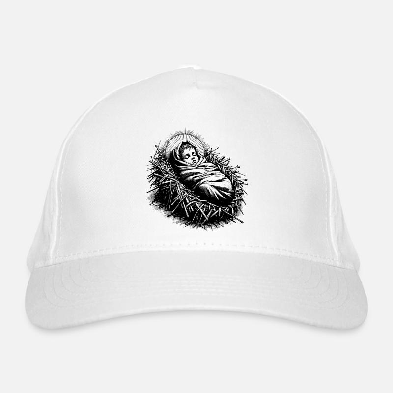 Jesuskind, geboren in der Weihnachtskrippe Bio-Baseballkappe