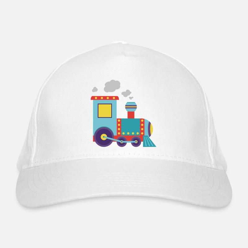 Illustration colorée de train à vapeur jouet Casquette classique bio