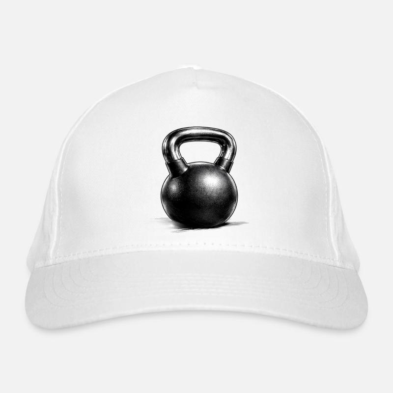 Kettlebell Strength Training Drawing Minimal Organic Baseball Cap