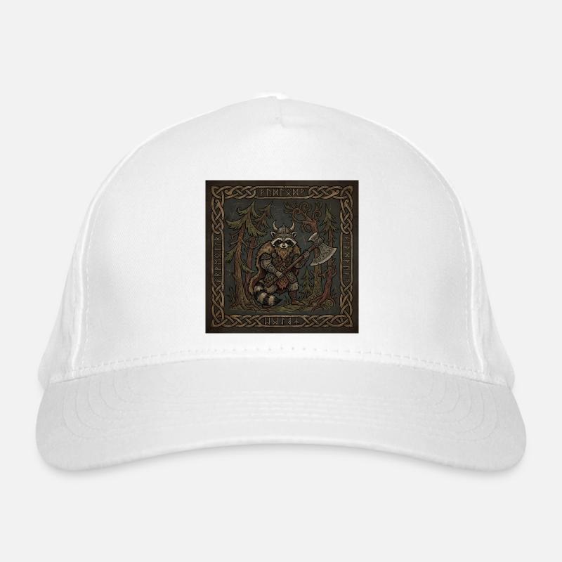 Wikinger Waschbär Krieger Mit Runenaxt Bio-Baseballkappe