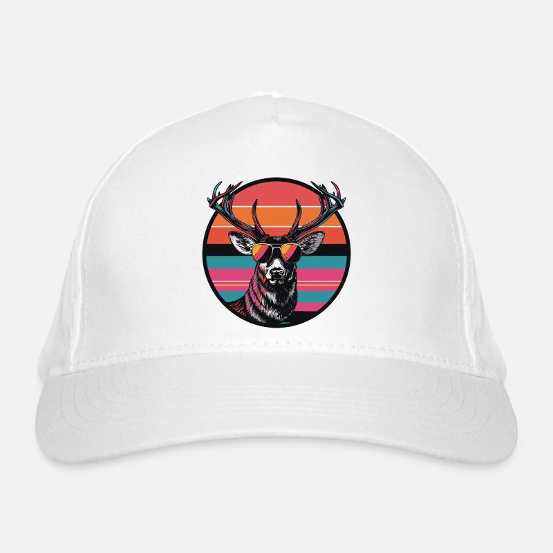 Deer with sunglasses Organic Baseball Cap