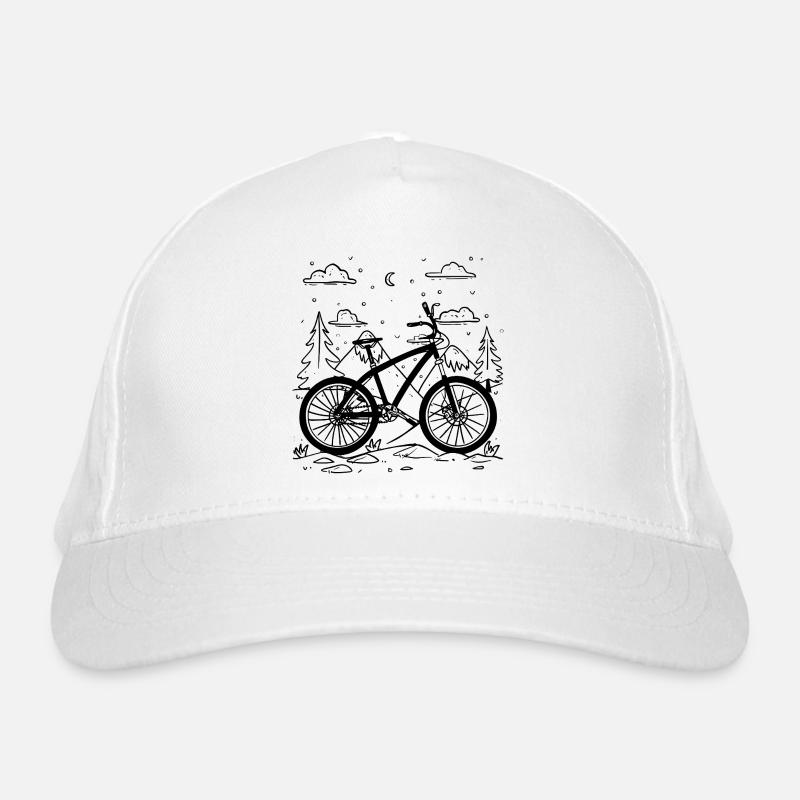 Mountain Biking Comic Style Organic Baseball Cap