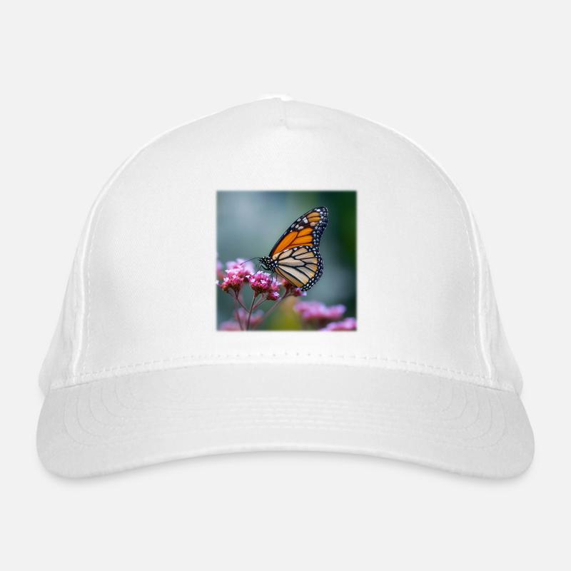 Macro du papillon monarque Casquette classique bio