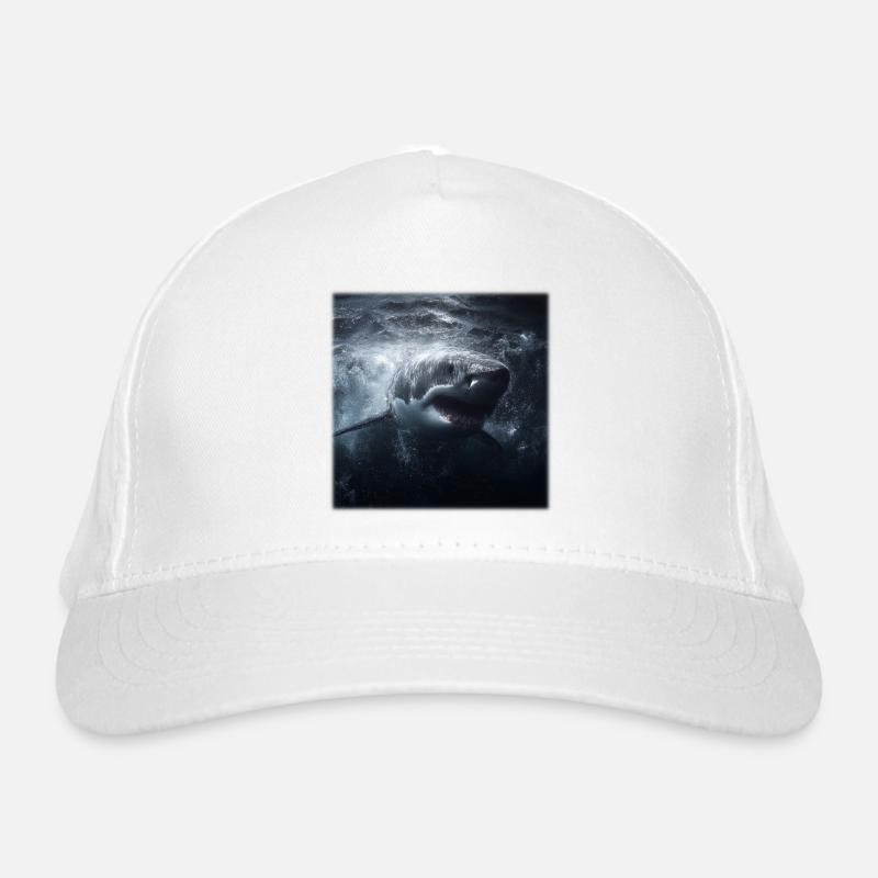 Great White Shark Attack Ocean Design Organic Baseball Cap