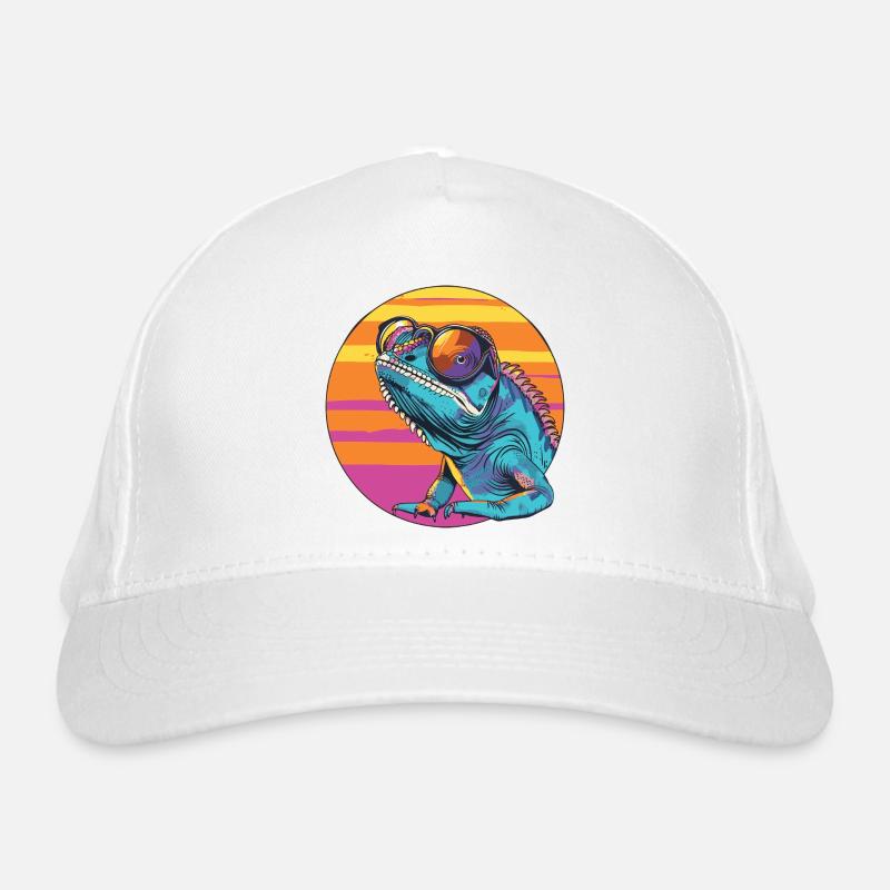 Caméléon avec des lunettes de soleil Casquette classique bio