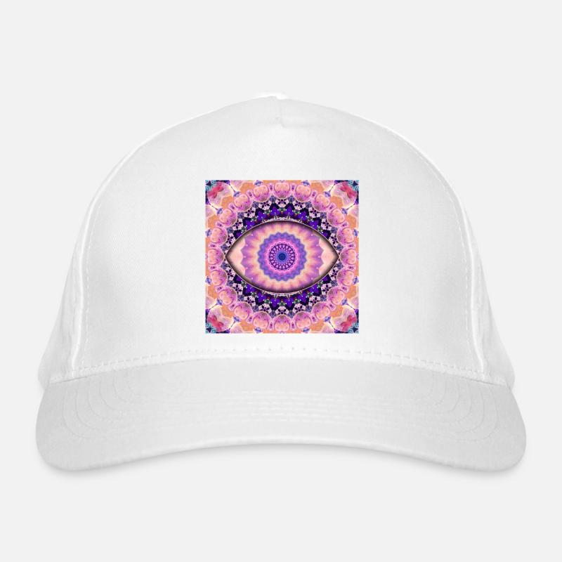 Kaleidoscopic eye mandala Organic Baseball Cap