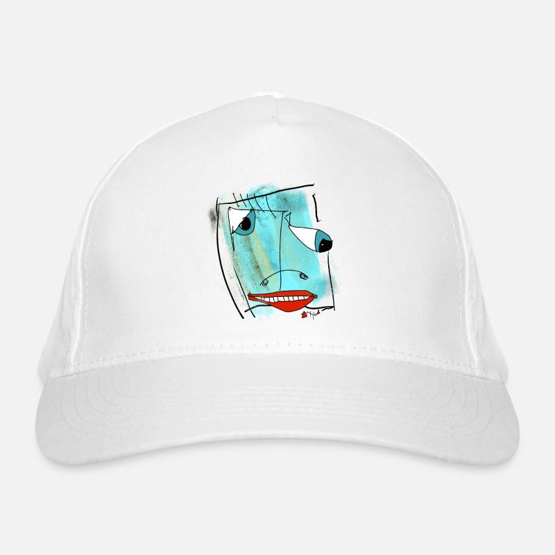 Abstraktes Gesichtsdesign Aquarell Bio-Baseballkappe