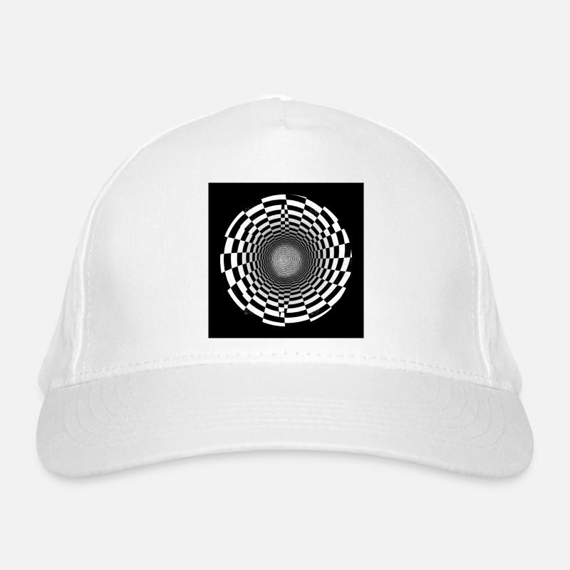 Black and white optical vortex Organic Baseball Cap