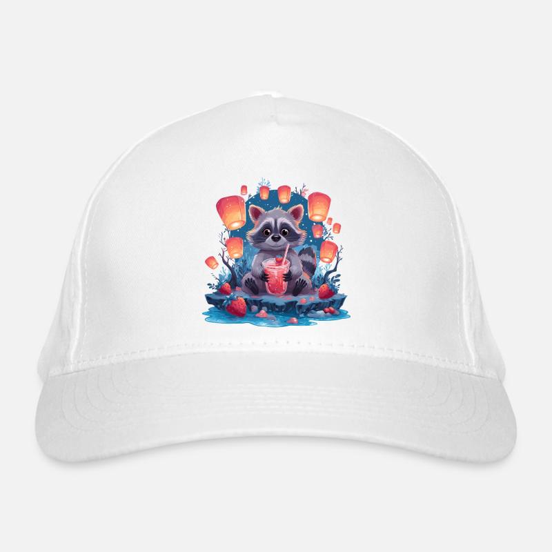 Night Raccoon Lantern Lemonade Organic Baseball Cap