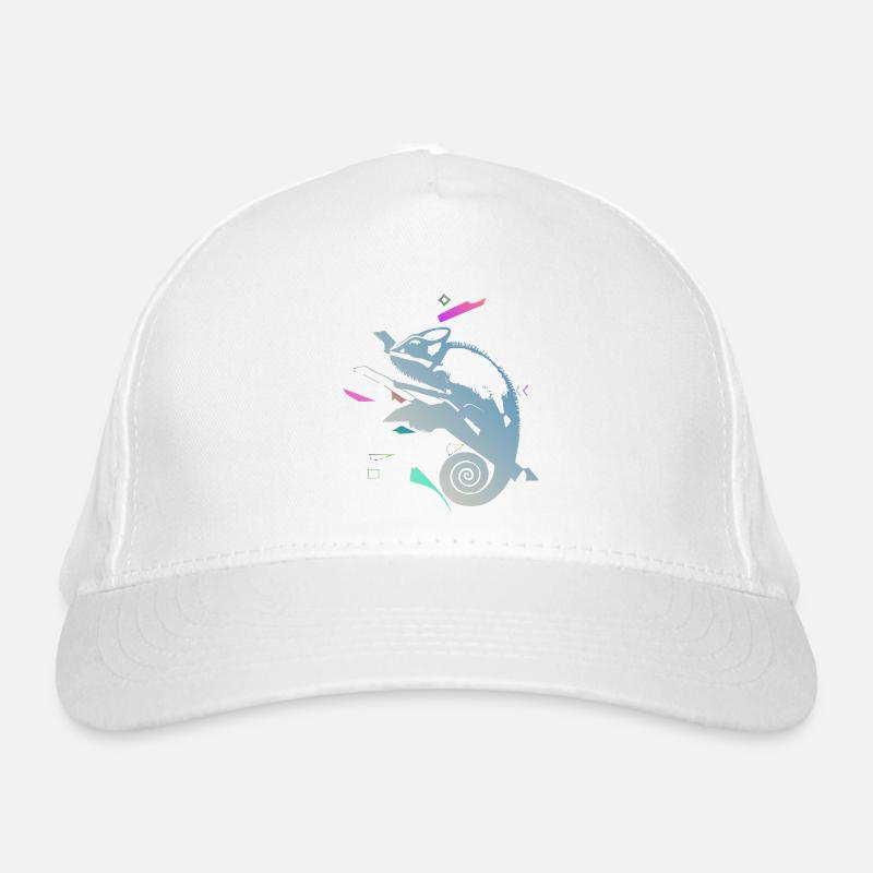 Caméléon en spirale dans un gradient néon Casquette classique bio