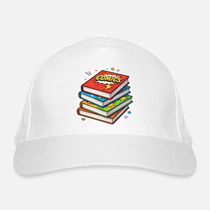 Comic-Stapel Bücher Bio-Baseballkappe
