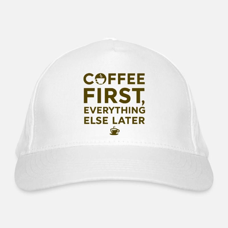 Erst Kaffee, alles andere danach Bio-Baseballkappe