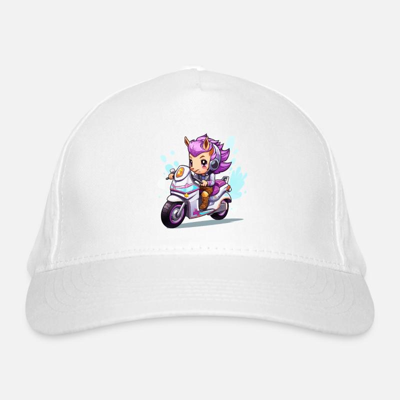 Chibi Motorcycle Heroine Organic Baseball Cap