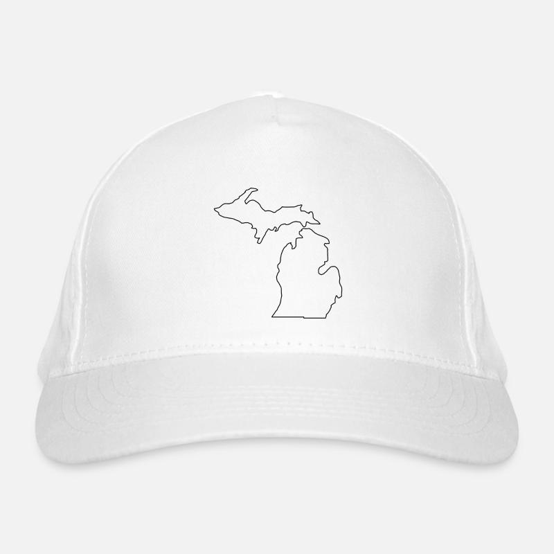 Michigan map Organic Baseball Cap