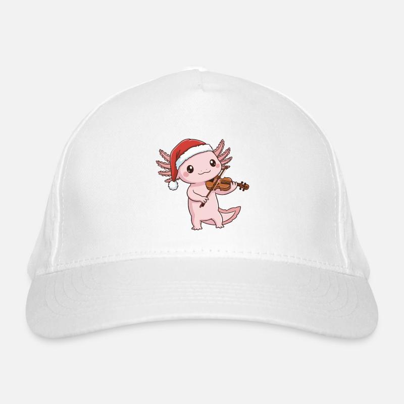 Poisson axolotl de Noël jouant de l’art du violon Casquette classique bio