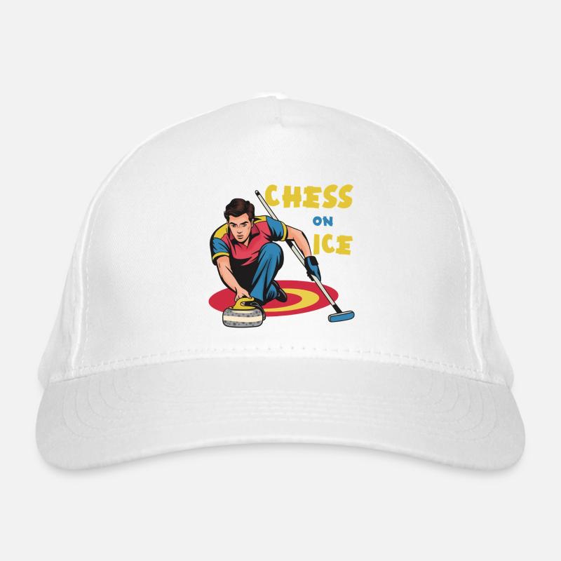 Échecs sur la glace : motif du curling sur glace Casquette classique bio