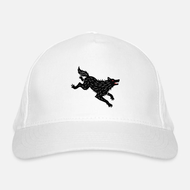 Black wolf runs Organic Baseball Cap