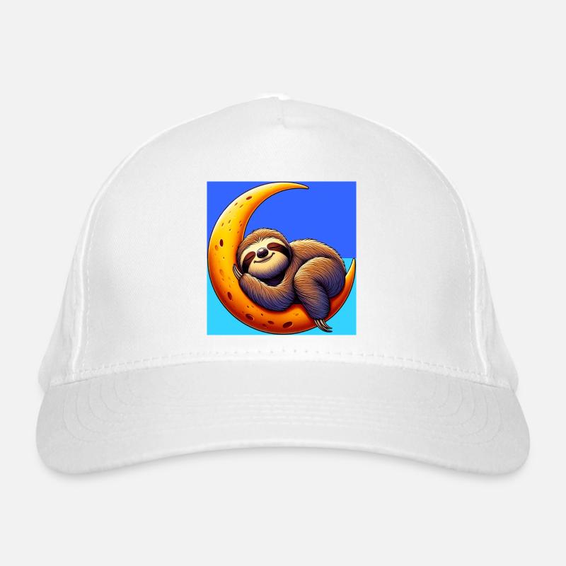 Faultier schläft auf dem Mond Bio-Baseballkappe