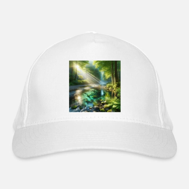 Sunshine in a forest stream Organic Baseball Cap