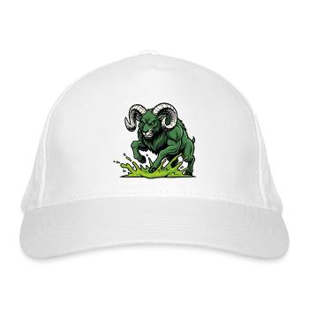 Ram Green Toxic Charge Maskottchen Ram - Bio-Baseballkappe - Weiß - Vorne