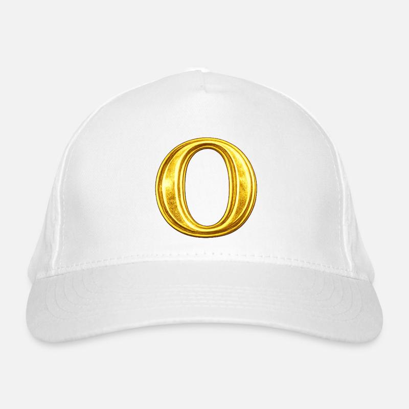 Goldenes Ring-O Design - Bio-Baseballkappe - Weiß