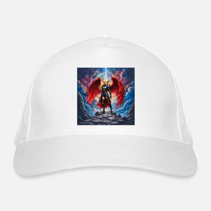 Winged Warrior in Red Armor Organic Baseball Cap