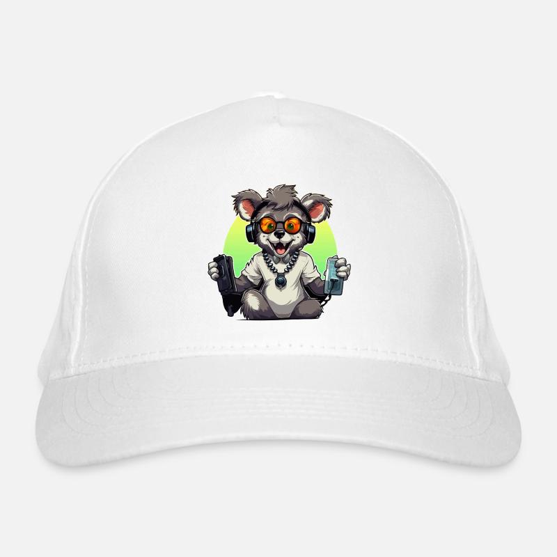 Koala gamer avec casque Casquette classique bio