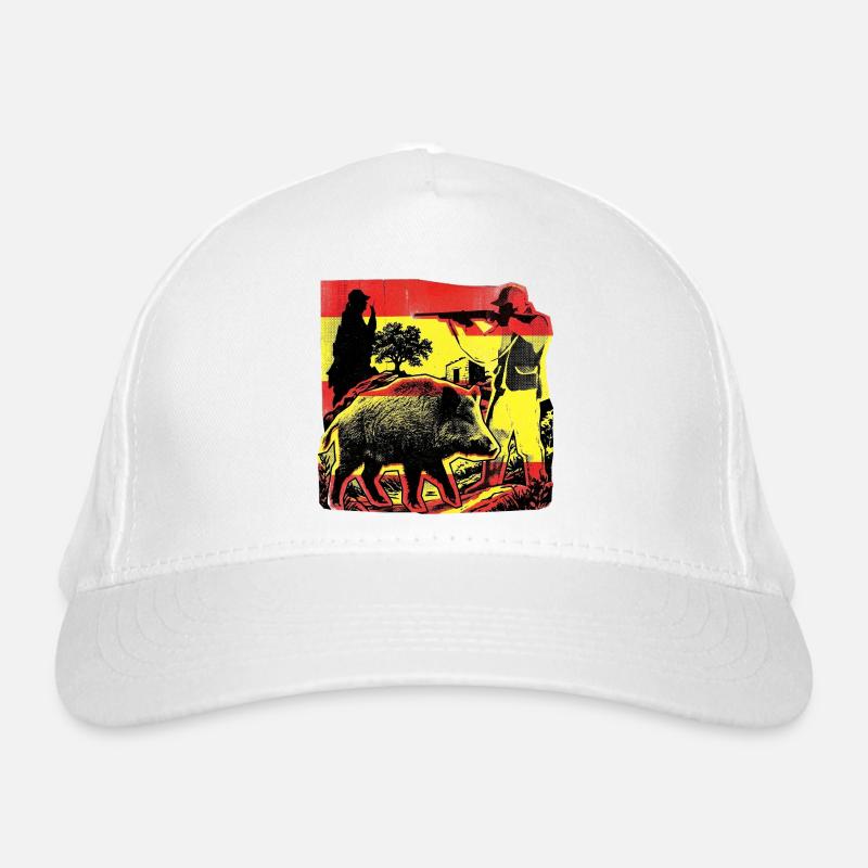Jäger Spanien Flagge Spanisch Wildschwein Bio-Baseballkappe