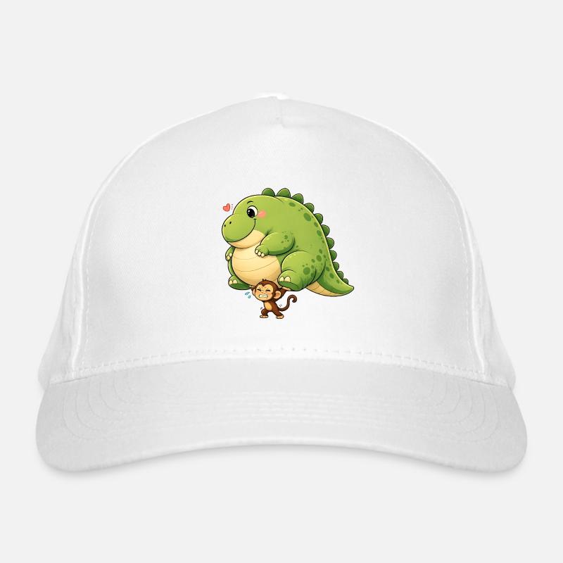 Monkey carrying dinosaur Organic Baseball Cap