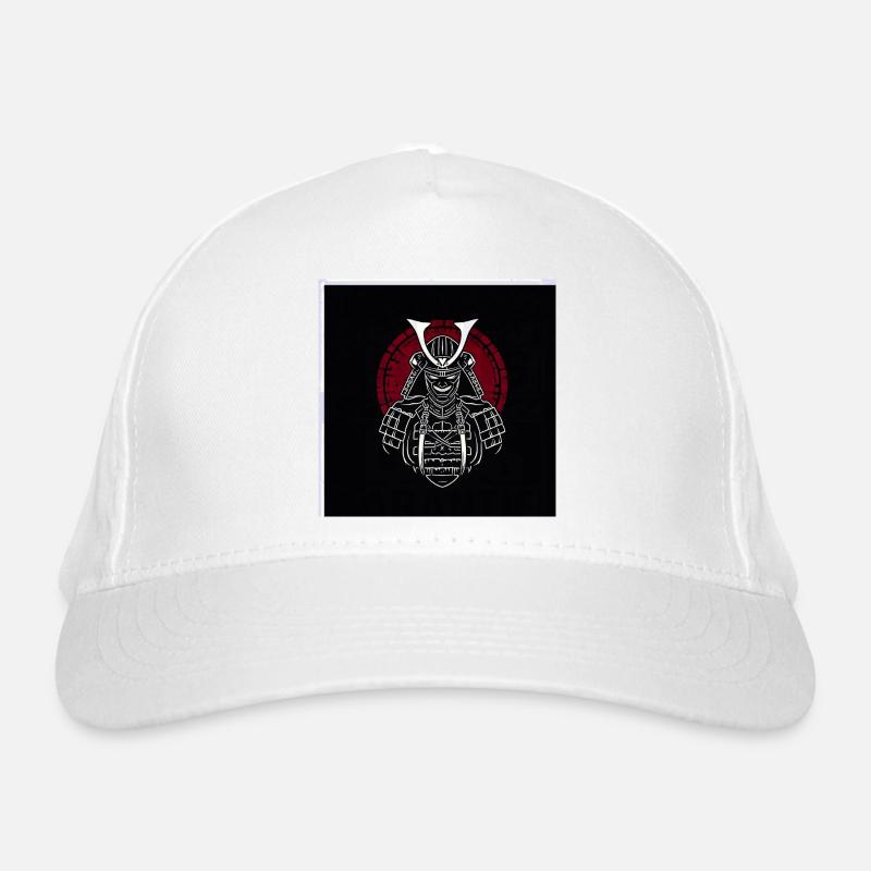 Samurai-Helm mit rotem Wappen Bio-Baseballkappe