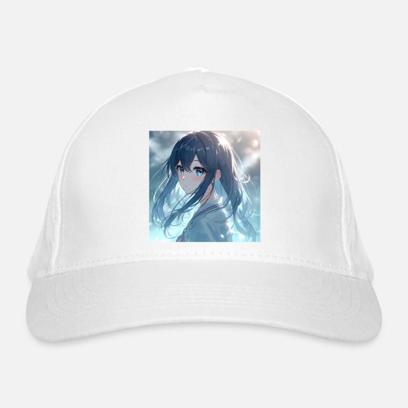 Blue Night Light Anime Portrait Organic Baseball Cap