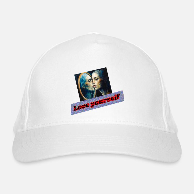 Love Yourself Mirror Portrait Organic Baseball Cap