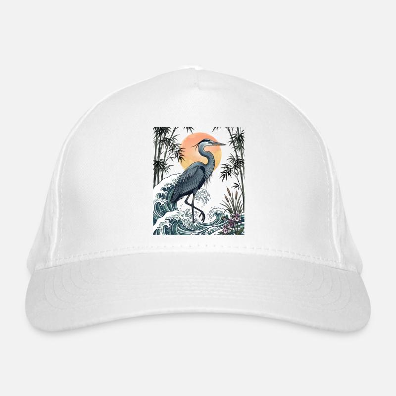 Great Blue Heron Great Wave Coastal Wildlife Art Organic Baseball Cap