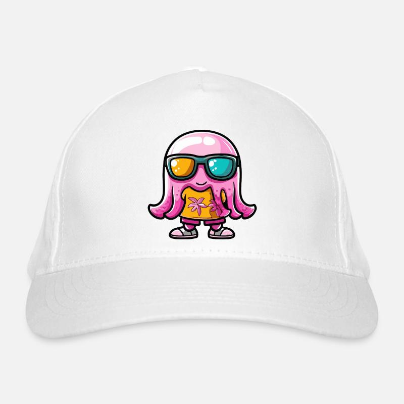 Jellyfish Comic Vacation Organic Baseball Cap