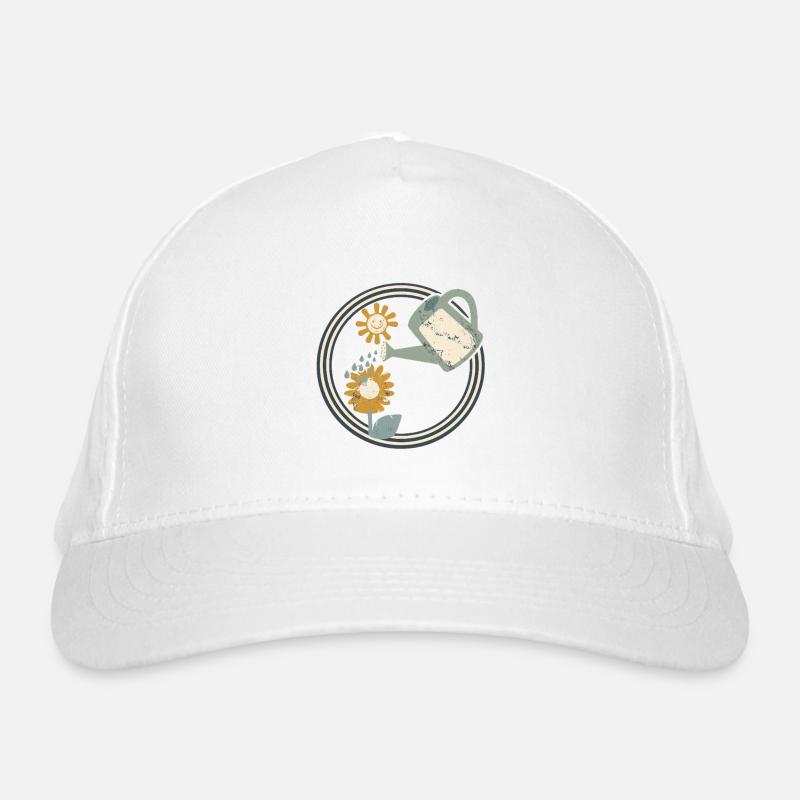 Sunflower Watering Can Retro Organic Baseball Cap