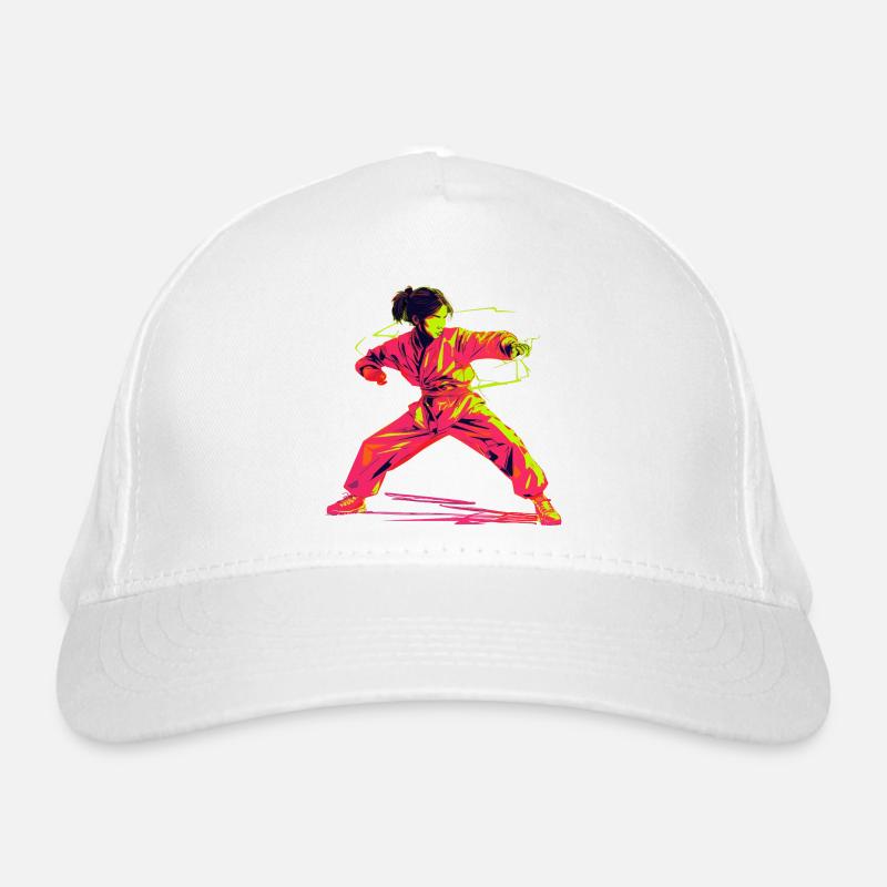 Karate Mädchen Retrowave Bio-Baseballkappe