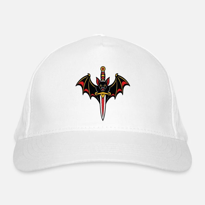 Fledermausdolch-Tattoo dunkel Bio-Baseballkappe