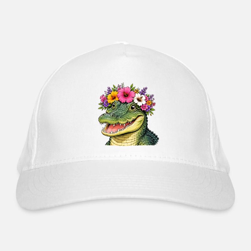 Crocodile décoré floral Casquette classique bio