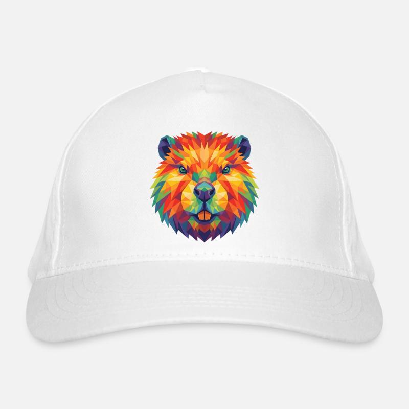Colorful Geometric Beaver Head Pop Art Bober Organic Baseball Cap