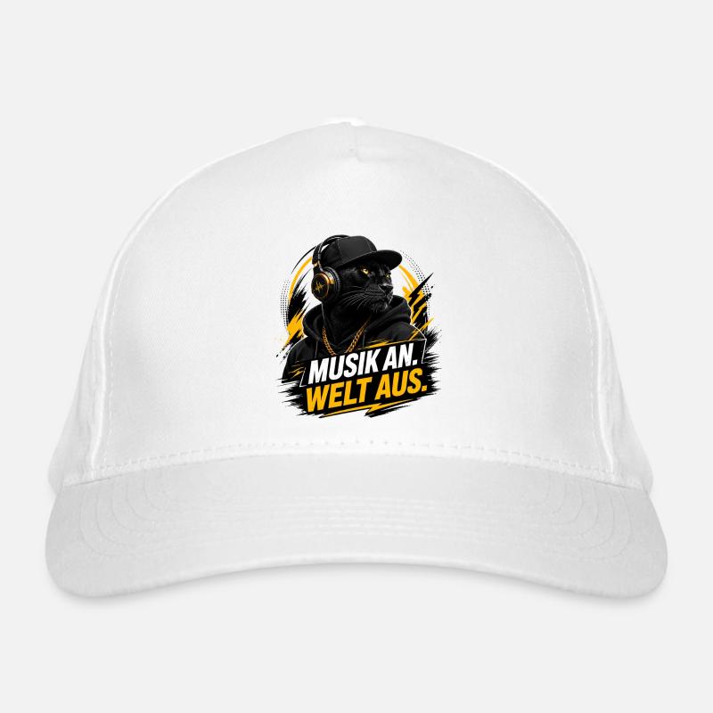 Music on - World off Organic Baseball Cap