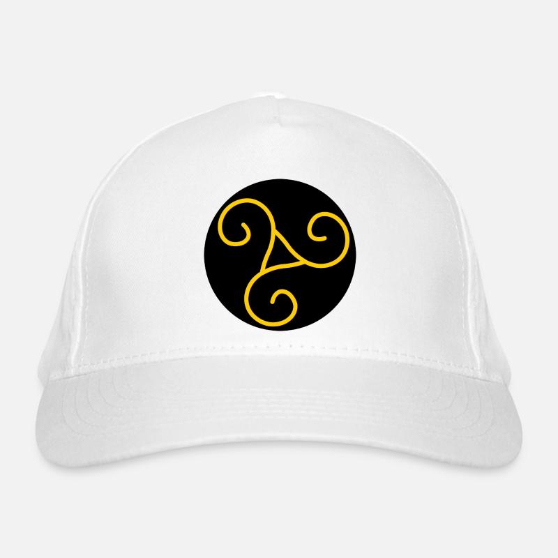 Yellow on Black Triskel Ornament Organic Baseball Cap