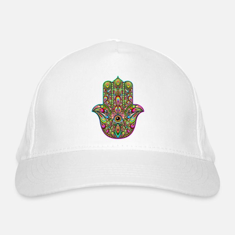 Hamsa Hand Trippy Psychedelic Art Organic Baseball Cap