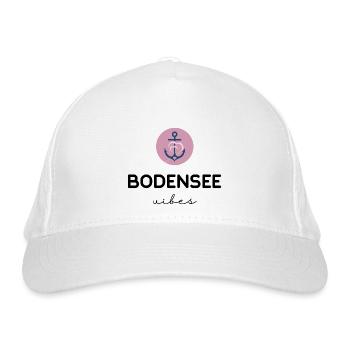 Bodensee Vibes Rose - Bio-Baseballkappe - Weiß - Vorne