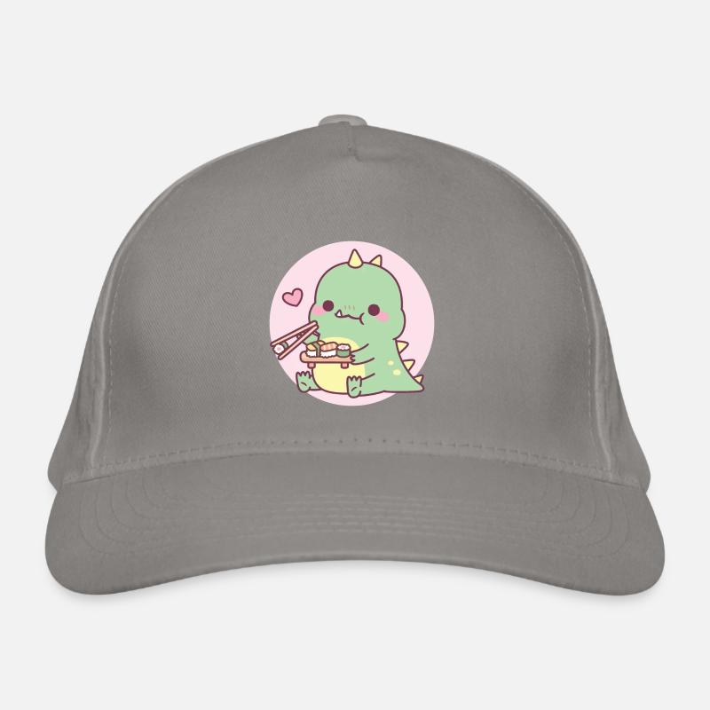 Mignon dinosaure vert aime les sushis Casquette classique bio