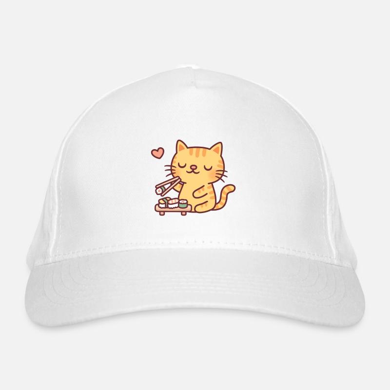 Mignon chat tabby aime les sushis Casquette classique bio